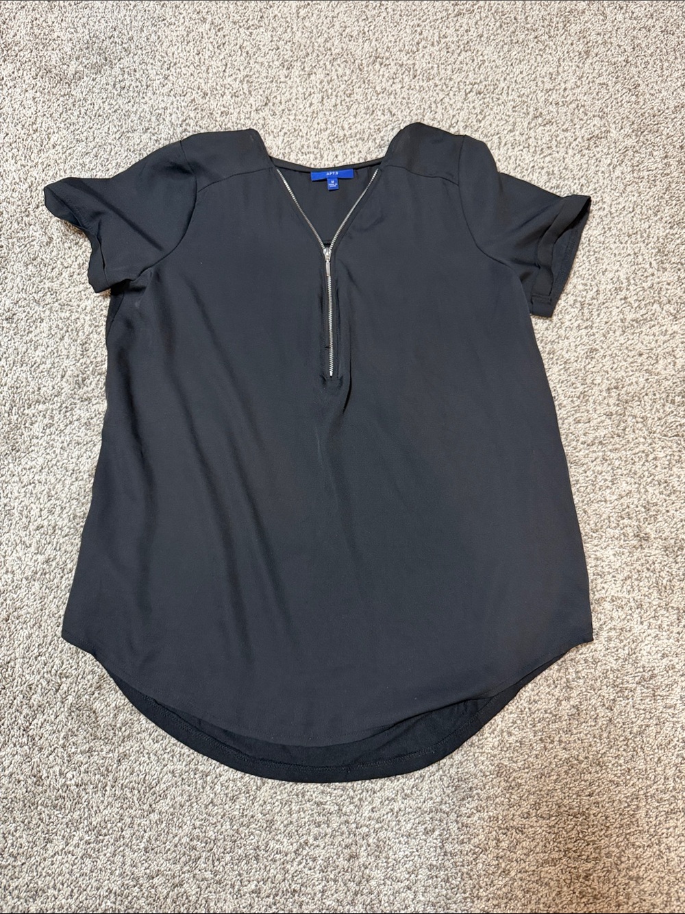 Black Women's Zip-Front Blouse